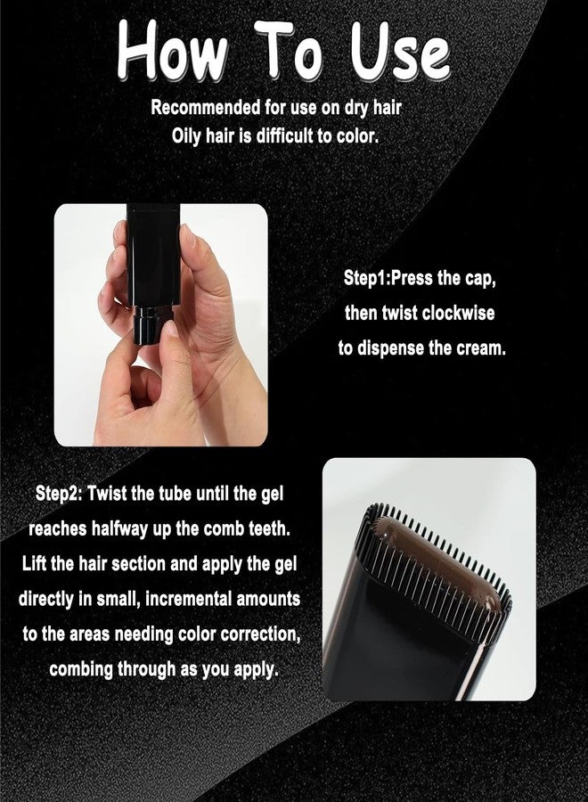 Suaxova Hair Color Comb,2-in-1 Color Correction Stick with Comb to Cover Gray and White Hair,Safe Convenient Waterproof and Sweat-Proof Comb Hair Dye Cream,Coffee Portable Hair Colouring - Image 2